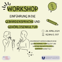 Plakat Workshop Gebärdensprach