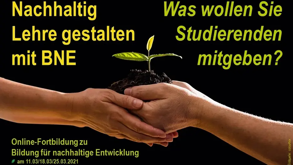 Plakat zur Veranstaltung Nachhaltig Lehre gestalten mit BNE