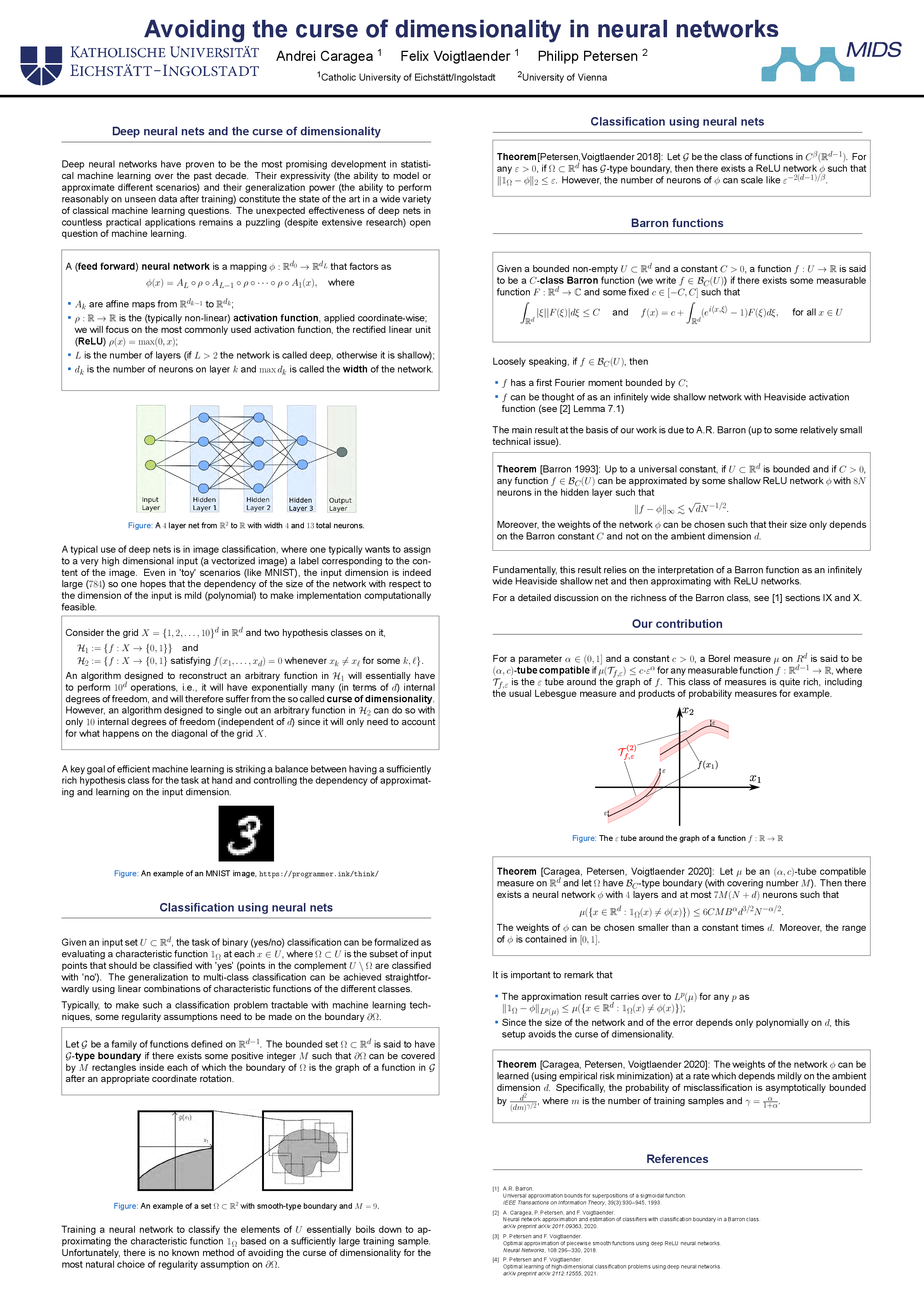 Andrei Caragea, Avoiding the curse of dimensionality in neural networks