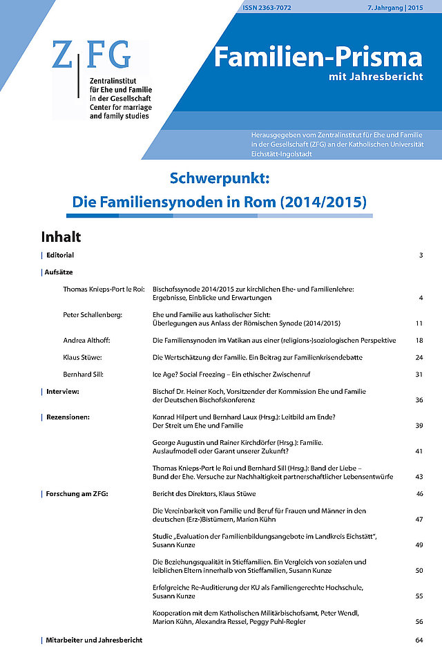 Familien-Prisma Ausgabe 2015 Schwerpunktthema Familiensynoden in Rom