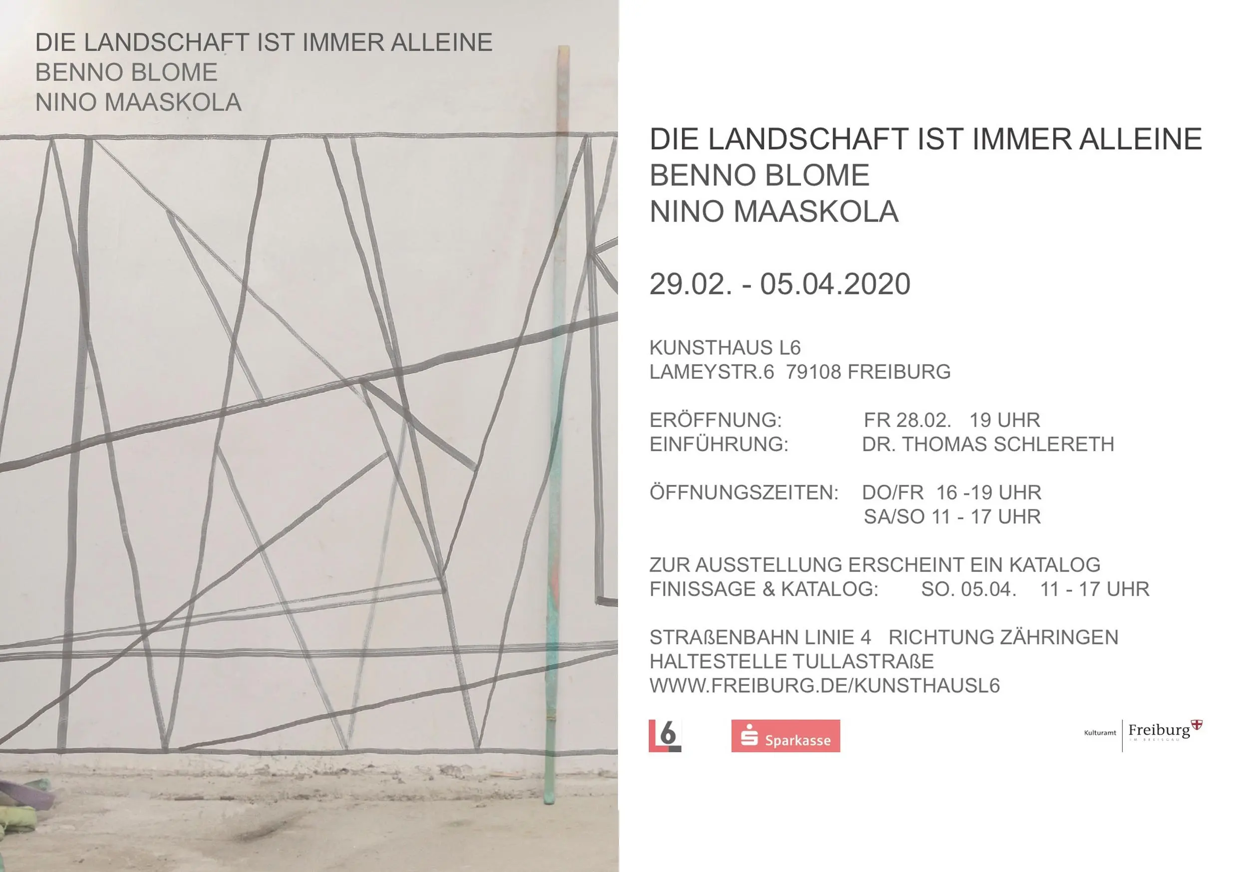 Dr. Thomas Schlereth, Rede zur Ausstellung von Benno Blome und Nino Maaskola, L6, Freiburg i.Br.