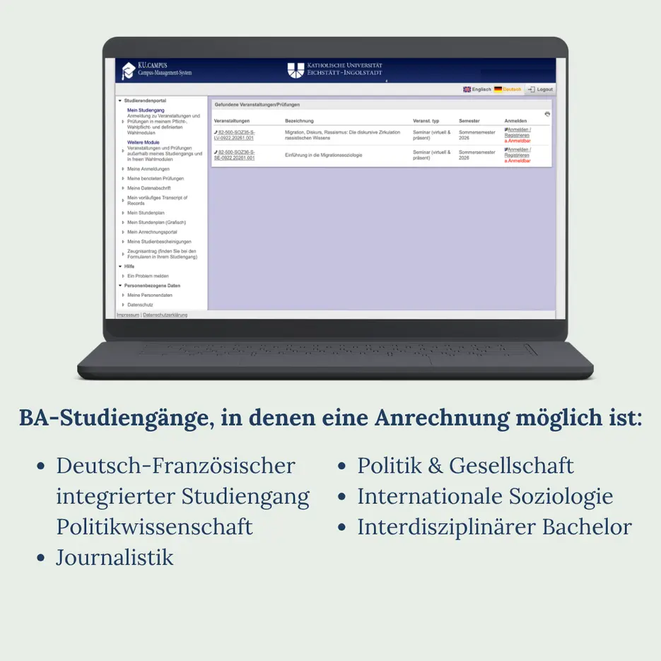 Anrechnung m&ouml;glich