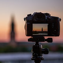 Turku hinter einem Fotoapparat