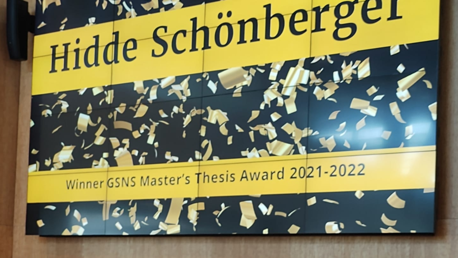 Hidde Schönberger wins GSNS Master's Thesis Award 2021/2022