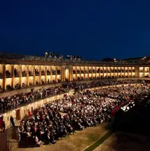 Das Sferisterio in Macerata, eines der beeindruckendsten Open-Air-Theater in Italien