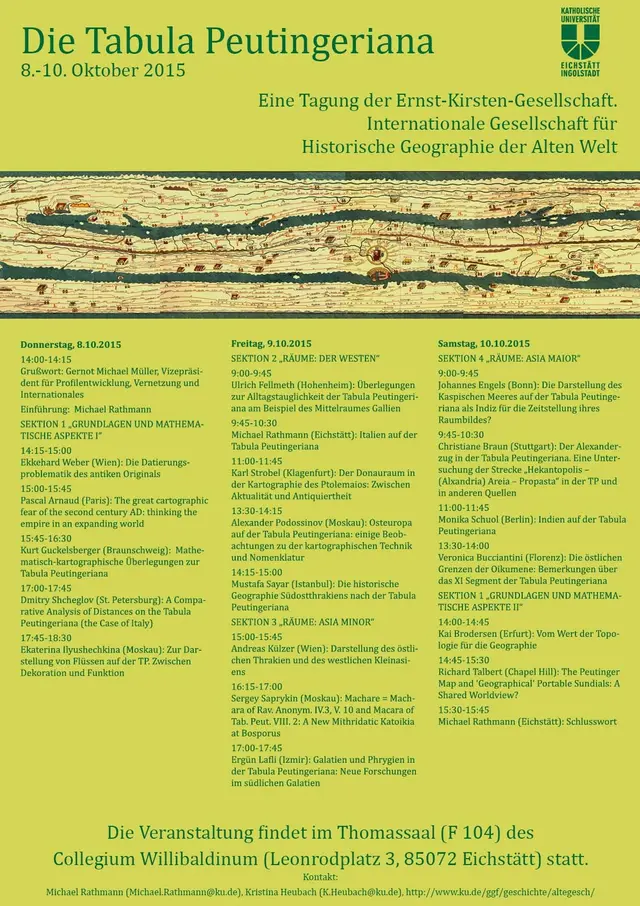 Plakat zur Tagung "Die Tabula Peutingeriana"