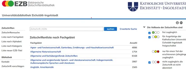 Screenshot EZB 