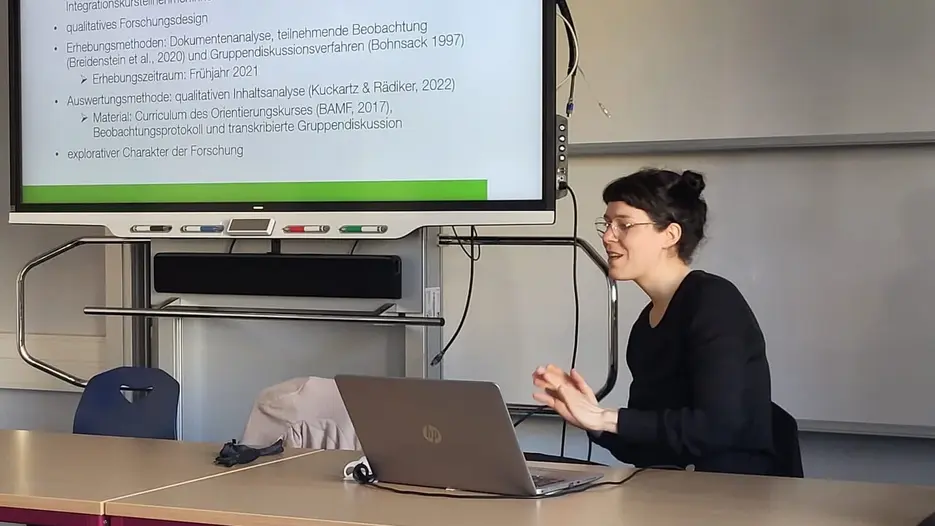 Elisabeth Lang bei der Vorstellung ihrer Forschung