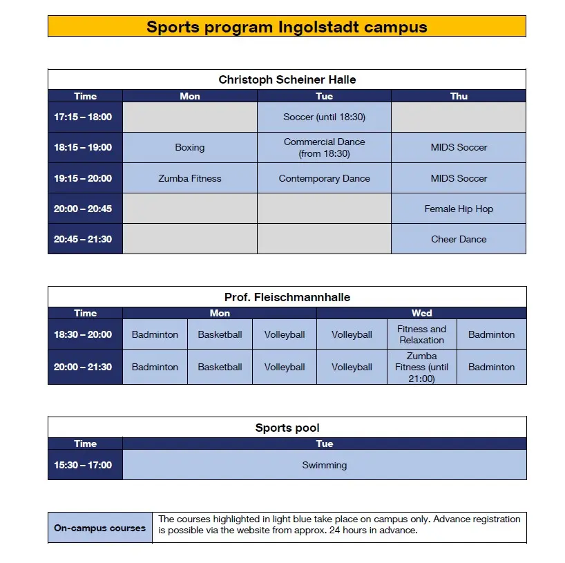 sports program IN WiSe 2025