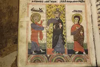 Handschrift mit Thomas, dem Auferstandenen und Simon