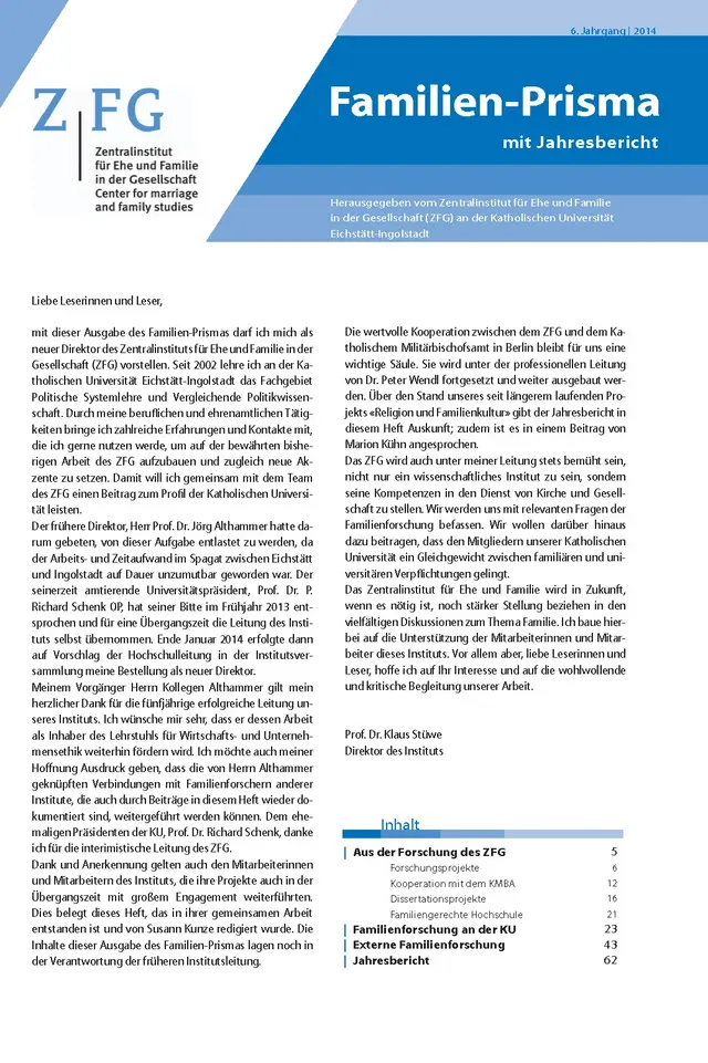 Titelseite Familien-Prisma Ausgabe 2014