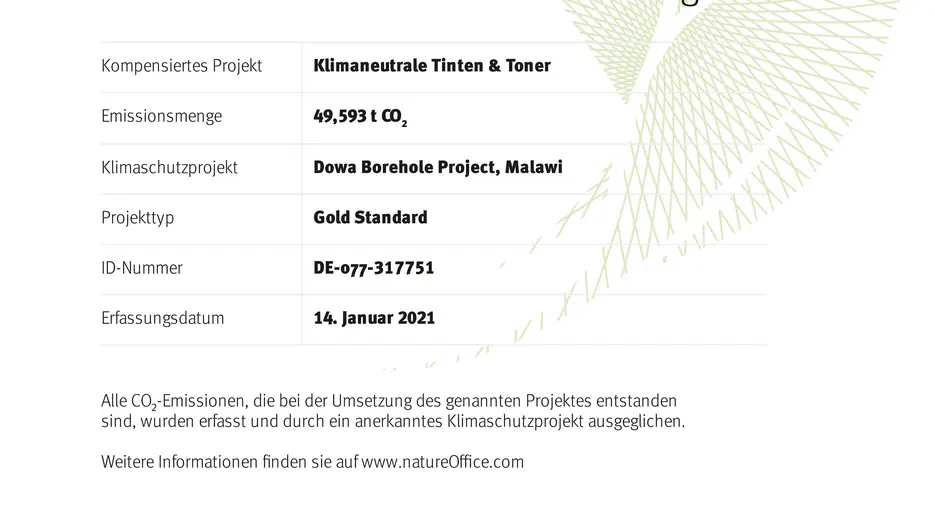 Urkunde Kompensation