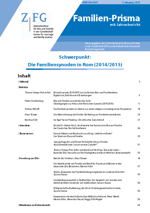 Familien-Prisma 2014/2015 Die Familiensynoden in Rom