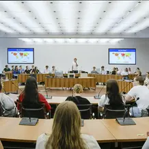 Bei der Klimakonferenzsimulation im Rathaus