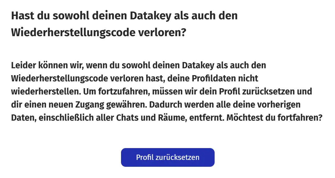 HAWKI 2.0.1 - Profil zurücksetzen