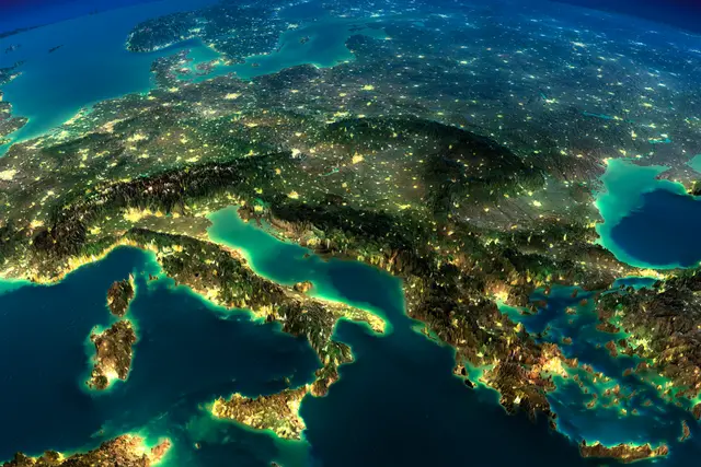 Night Earth. A piece of Europe - Italy and Greece