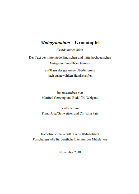 Cover der Publikation Malogranatum - Granatapfel