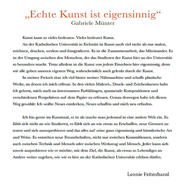 Carte blanche #27 Leonie Feitenhansl Text