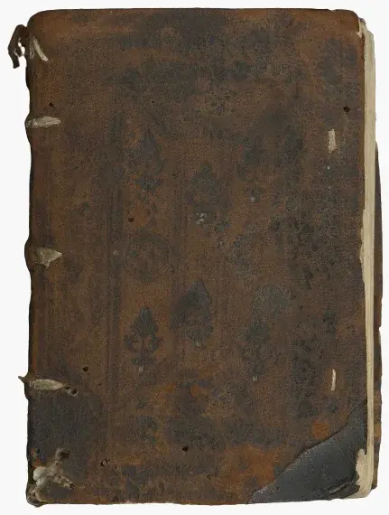 Ein stark abgegriffener Einband (Format: 14,5 × 10 cm) aus Rindsleder und Pappe. Mit diesem Titularbuch zweier Eichstätter Fürstbischöfe (ca. 1534 u. nach 1564) begann das Forschungsprojekt. 