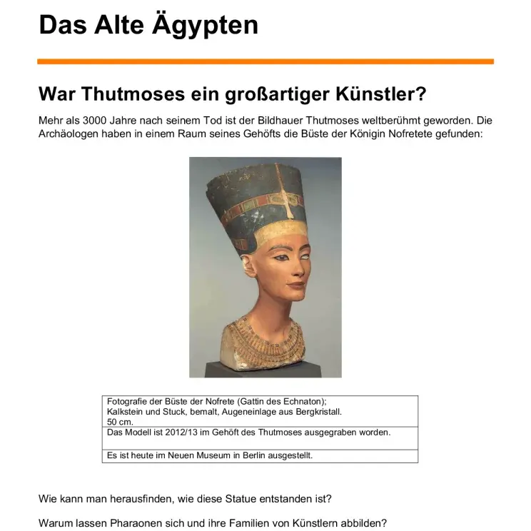 Nofretete Arbeitsblatt