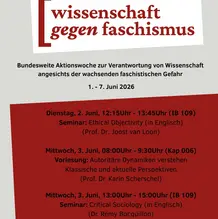 Veranstaltungsdaten der Aktionswoche &bdquo;Wissenschaft gegen Faschismus&rdquo; in Eichst&auml;tt