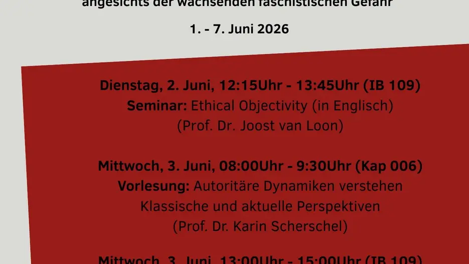 Veranstaltungsdaten der Aktionswoche &bdquo;Wissenschaft gegen Faschismus&rdquo; in Eichst&auml;tt