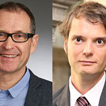 (v.l.) Prof. Dr. Heinrich Kuhn (Lehrstuhl für Supply Chain Management and Operations) und Prof. Dr. Thomas Mählmann (Lehrstuhl für Finanzierung und Banken)