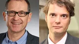 (v.l.) Prof. Dr. Heinrich Kuhn (Lehrstuhl für Supply Chain Management and Operations) und Prof. Dr. Thomas Mählmann (Lehrstuhl für Finanzierung und Banken)