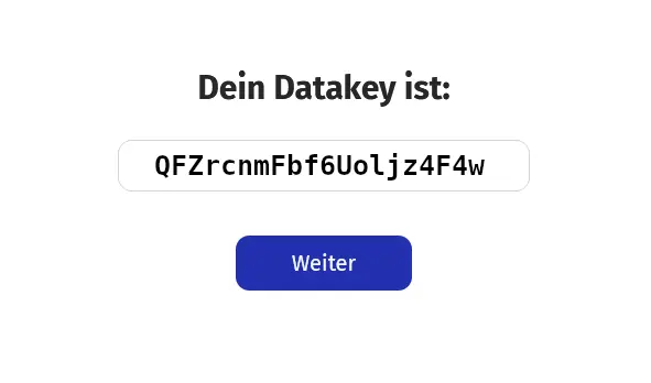 Wiederhergestellter Datakey