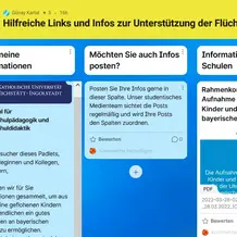 Padlet mit hilfreichen Links und Informationen
