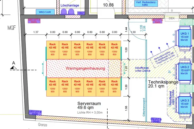 Nicht realisierte Serverraum-Planung in Ostenstr. 14 (O14-003)