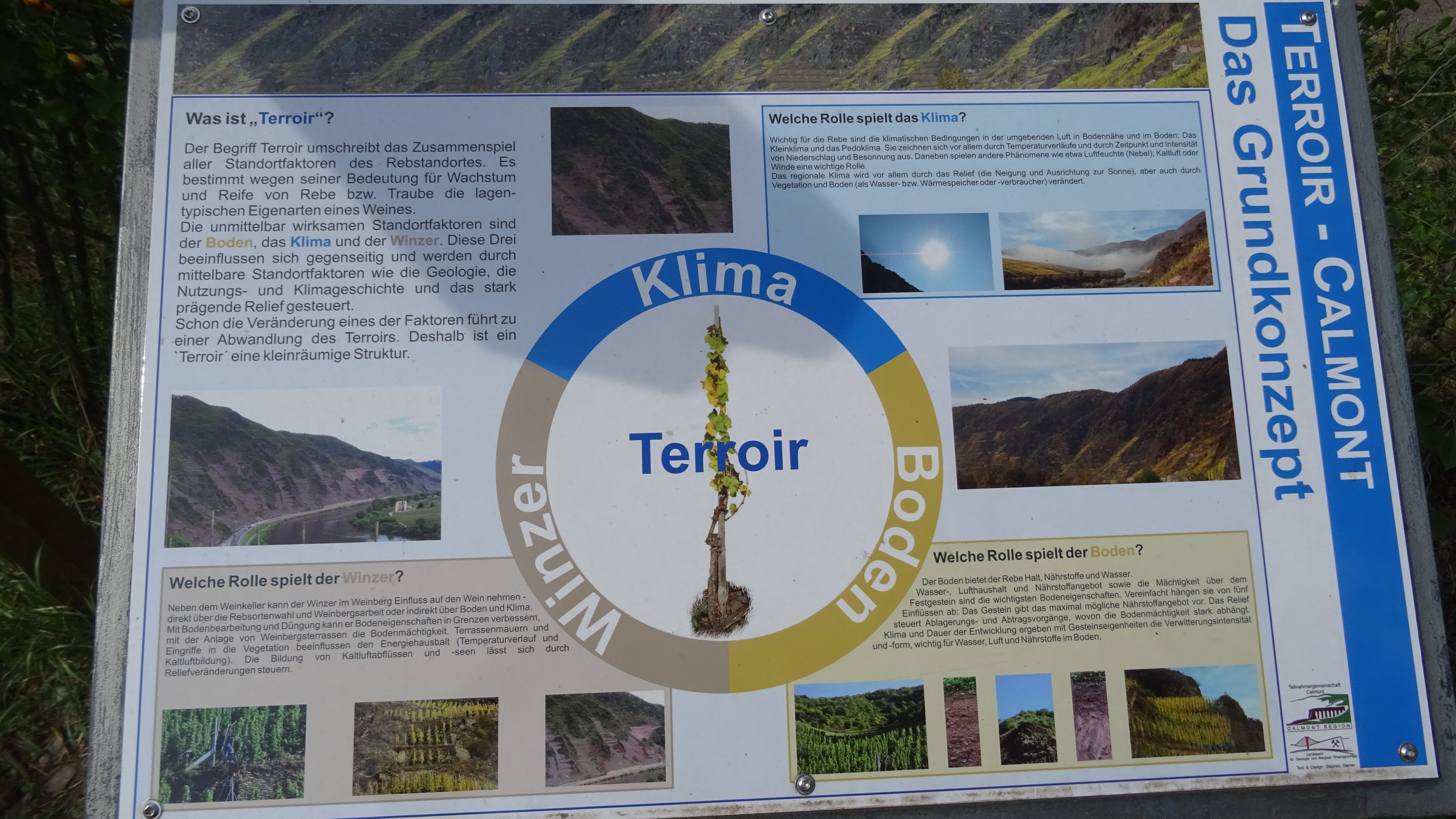 Tafel 1 im Calmont Klettersteig