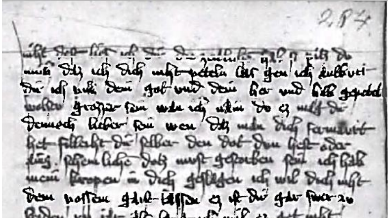 Ausschnitt aus der Handschrift "Offenbarungen der Katharina Tucher"