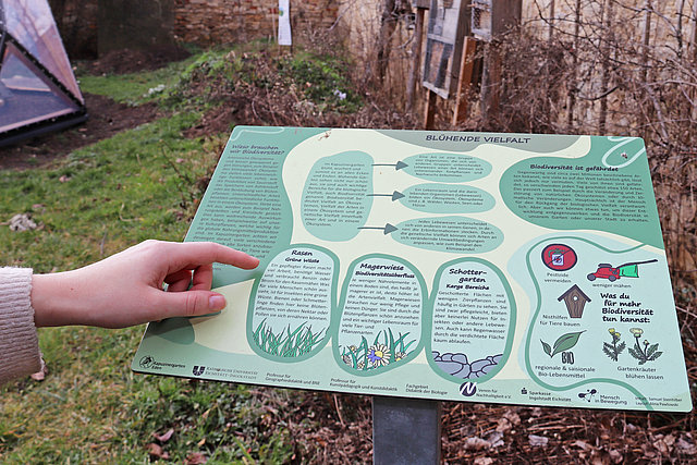 Die Tafeln bieten kompakt Einblick etwa in die Grundlagen von Biodiversität und ihrer Förderung im eigenen Garten. 